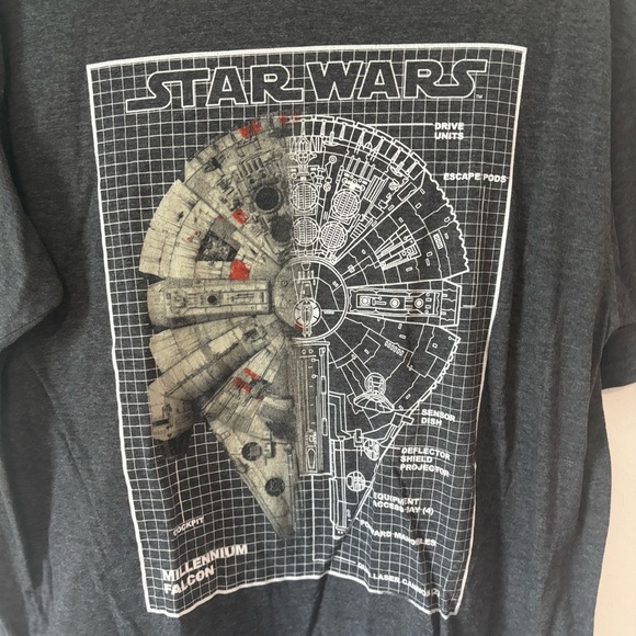 Unisex Star Wars Millennium Falcon Graphic T-Shirt – Black – Size XL - Picture 2 of 4